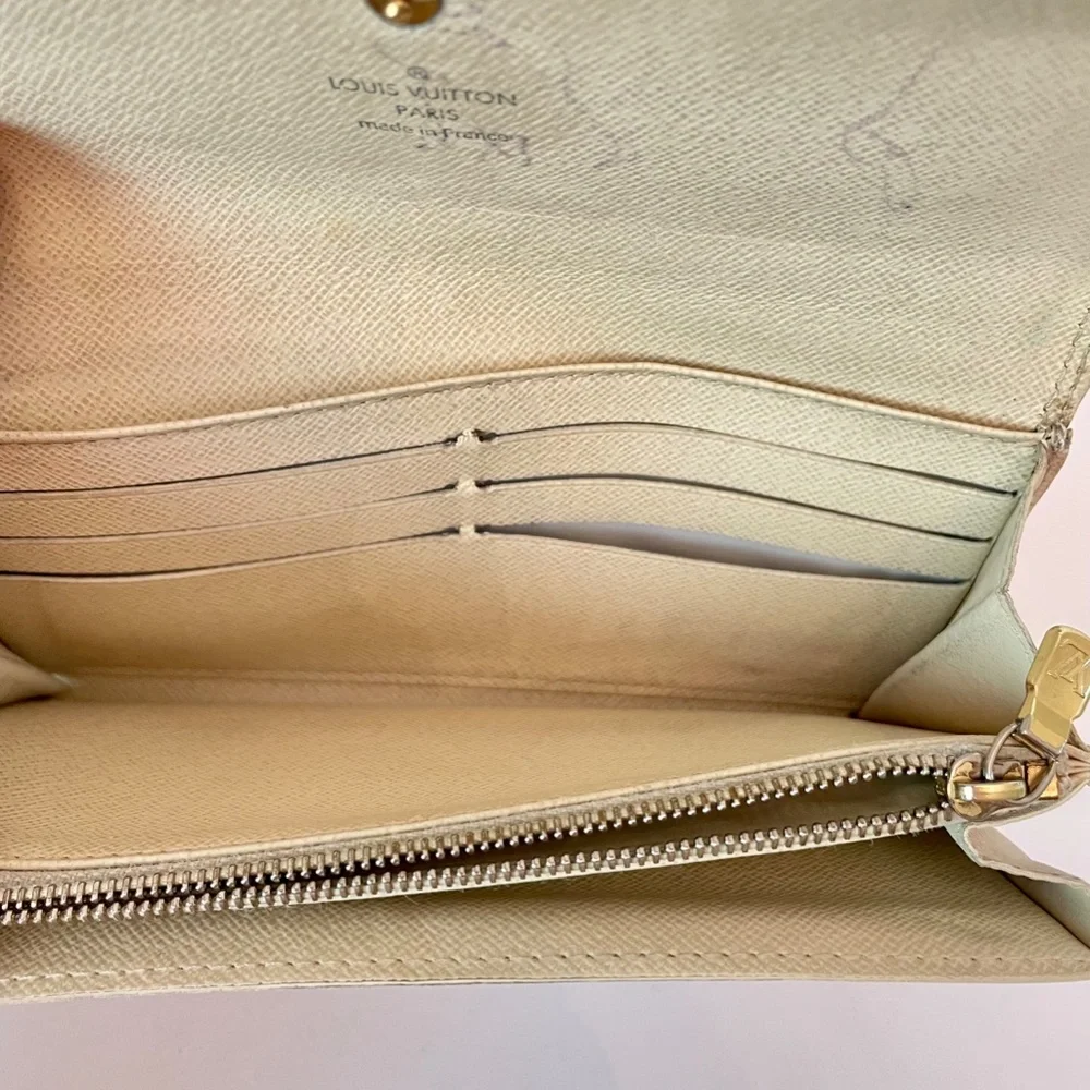 Louis Vuitton Damier Azur Sarah Wallet PorteFeuille LV Canvas - Picture 10 of 16